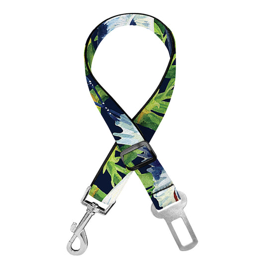 Watercolor Crane Bird Pattern Print Dog Seat Belt