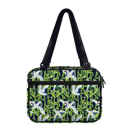 Watercolor Crane Bird Pattern Print Double Strap Bible Bag