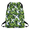 Watercolor Crane Bird Pattern Print Drawstring Backpack