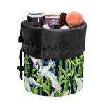 Watercolor Crane Bird Pattern Print Drawstring Makeup Bag