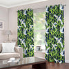 Watercolor Crane Bird Pattern Print Extra Wide Grommet Curtains