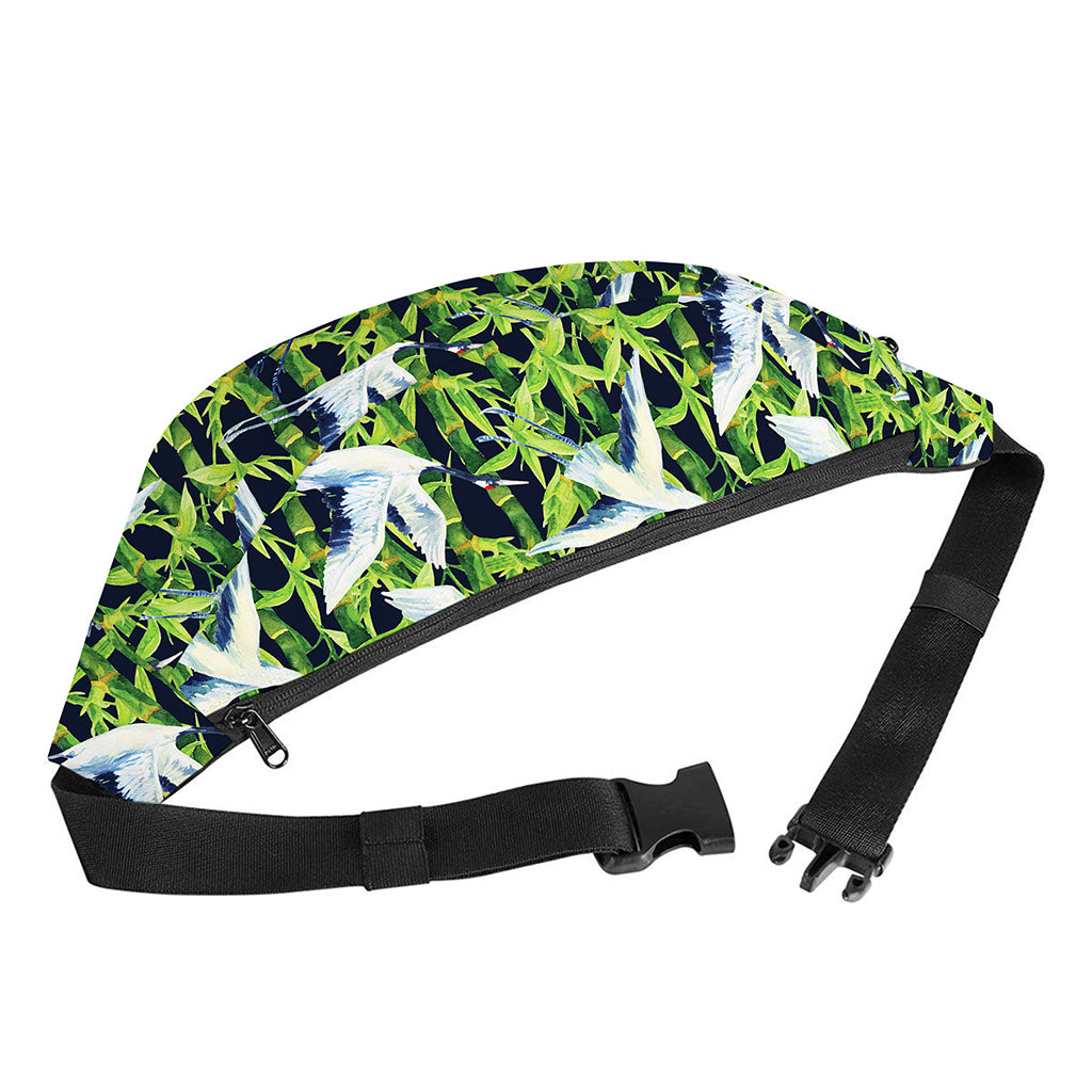 Watercolor Crane Bird Pattern Print Fanny Pack