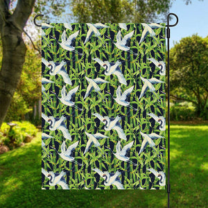 Watercolor Crane Bird Pattern Print Garden Flag