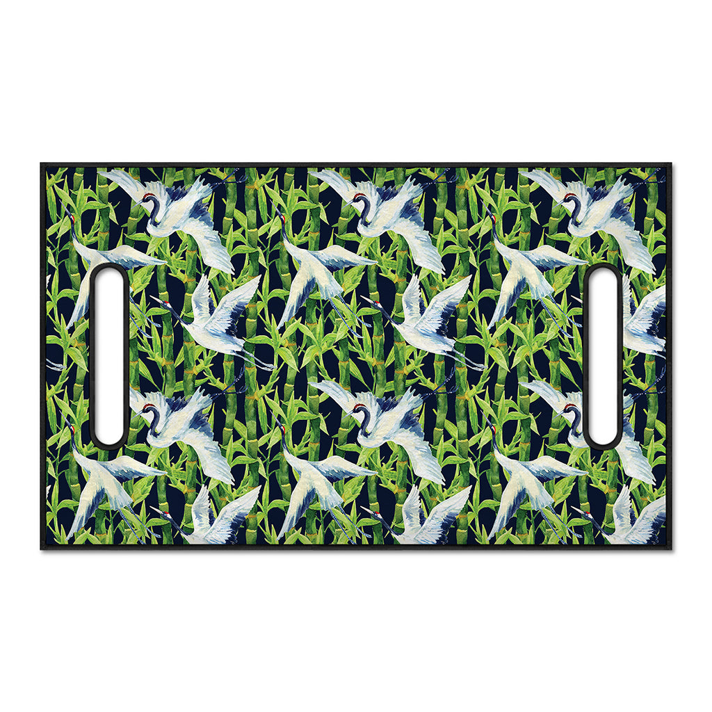 Watercolor Crane Bird Pattern Print Golf Cart Seat Cover