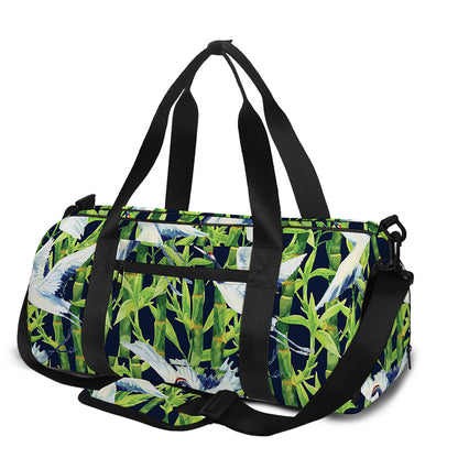 Watercolor Crane Bird Pattern Print Gym Bag