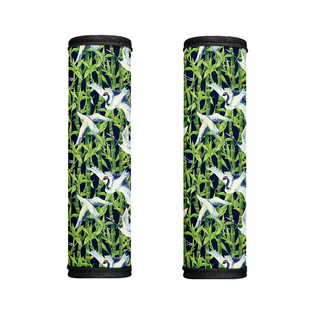 Watercolor Crane Bird Pattern Print Handle Covers