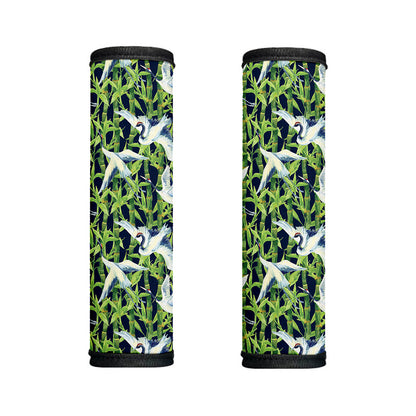 Watercolor Crane Bird Pattern Print Handle Covers
