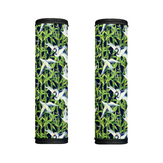 Watercolor Crane Bird Pattern Print Handle Covers