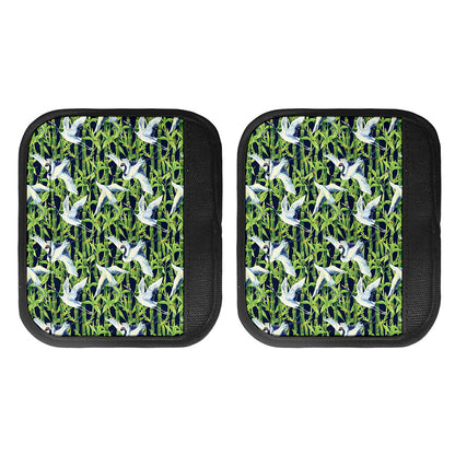 Watercolor Crane Bird Pattern Print Handle Covers