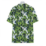 Watercolor Crane Bird Pattern Print Hawaiian Shirt