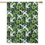 Watercolor Crane Bird Pattern Print House Flag