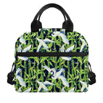 Watercolor Crane Bird Pattern Print Insulated Lunch Bag