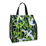 Watercolor Crane Bird Pattern Print Insulated Lunch Tote