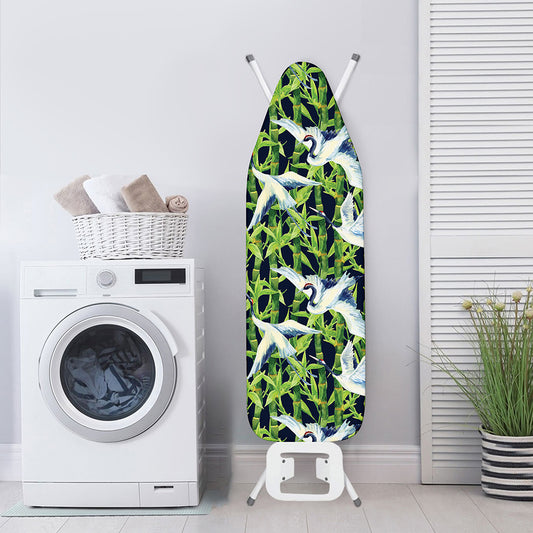Watercolor Crane Bird Pattern Print Ironing Board Cover