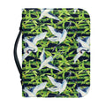 Watercolor Crane Bird Pattern Print Leather Bible Cover