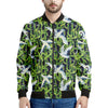 Watercolor Crane Bird Pattern Print Men's Bomber Jacket