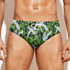 Watercolor Crane Bird Pattern Print Men's Swim Briefs