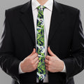 Watercolor Crane Bird Pattern Print Necktie