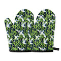 Watercolor Crane Bird Pattern Print Oven Mitts