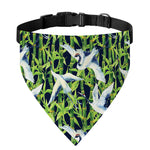 Watercolor Crane Bird Pattern Print Over The Collar Dog Bandana