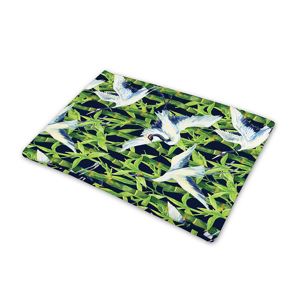 Watercolor Crane Bird Pattern Print Pet Cooling Mat Cover