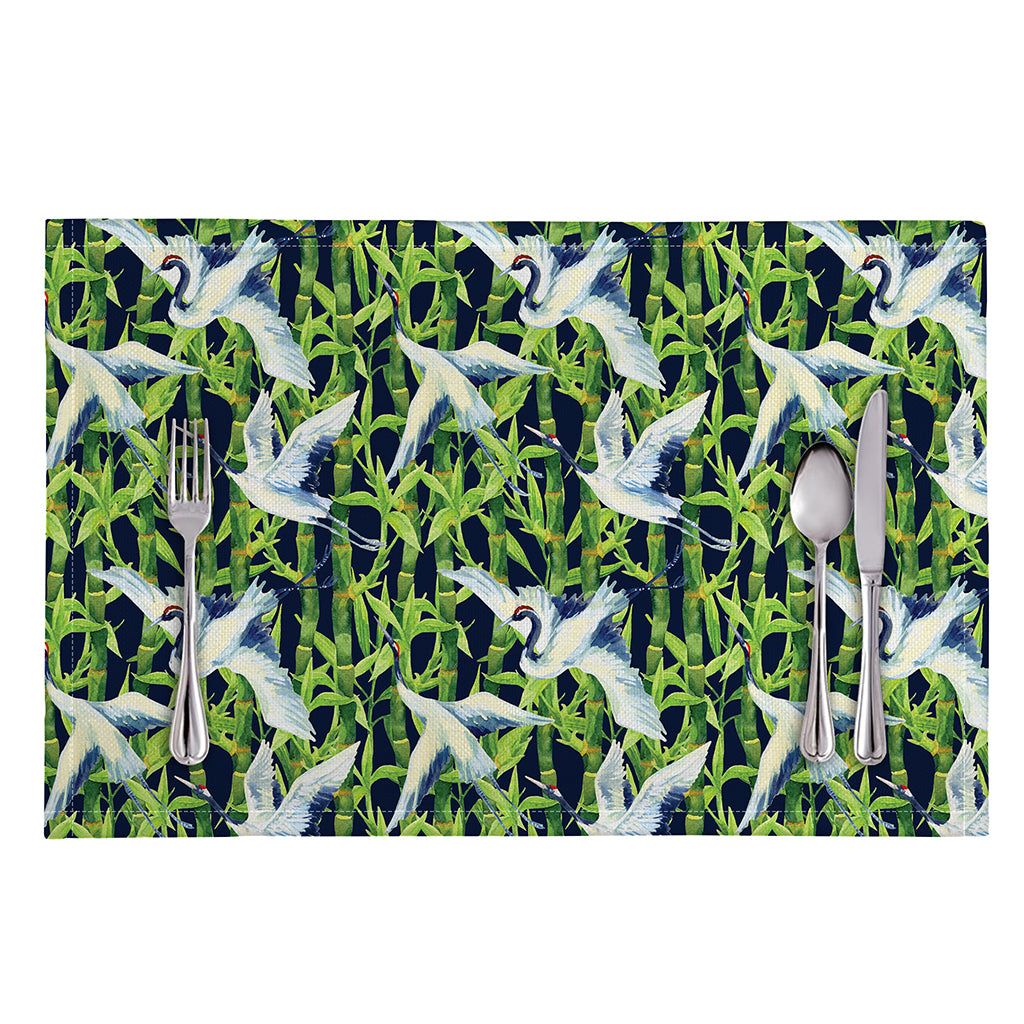 Watercolor Crane Bird Pattern Print Placemat