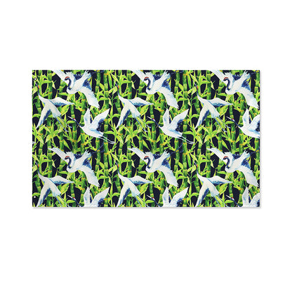 Watercolor Crane Bird Pattern Print Polyester Flag