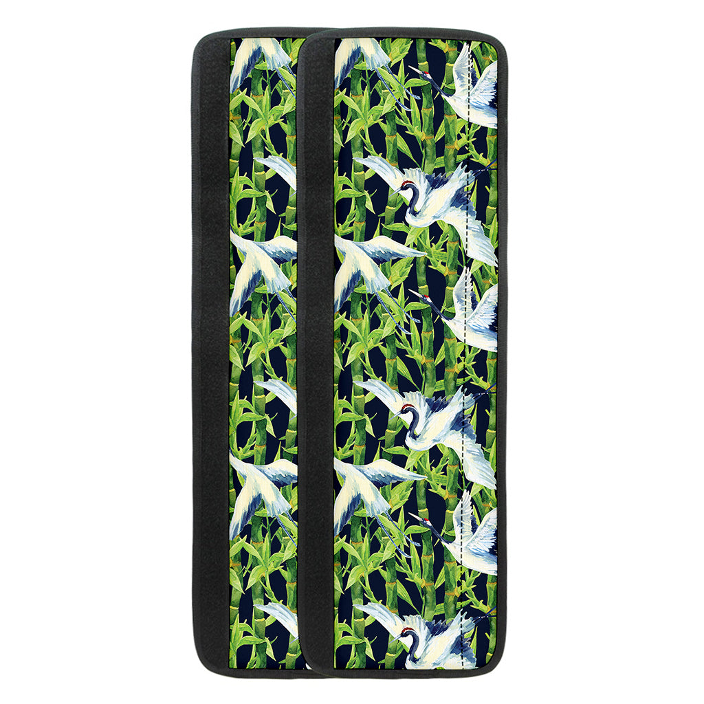 Watercolor Crane Bird Pattern Print Refrigerator Handle Covers