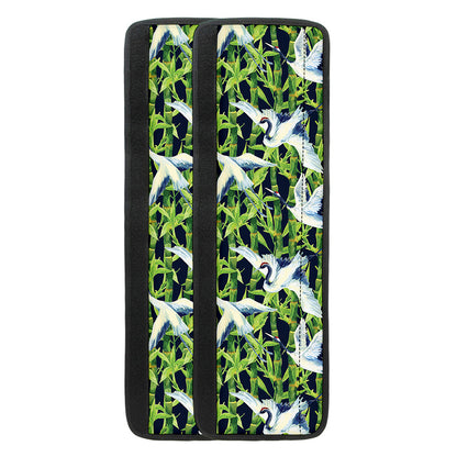 Watercolor Crane Bird Pattern Print Refrigerator Handle Covers