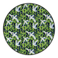 Watercolor Crane Bird Pattern Print Round Floor Mat