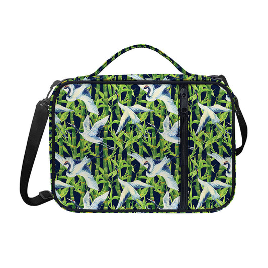 Watercolor Crane Bird Pattern Print Shoulder Strap Bible Bag