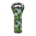 Watercolor Crane Bird Pattern Print Single Neoprene Wine Tote