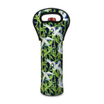 Watercolor Crane Bird Pattern Print Single Neoprene Wine Tote