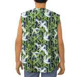 Watercolor Crane Bird Pattern Print Sleeveless Baseball Jersey