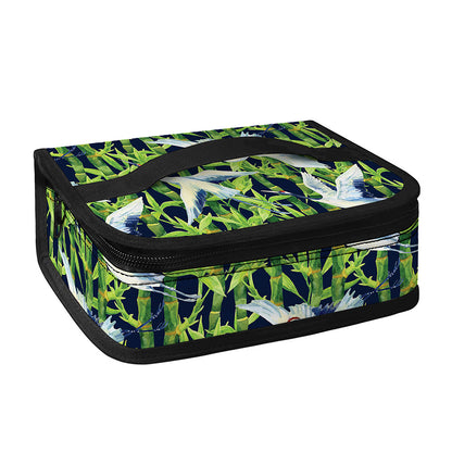 Watercolor Crane Bird Pattern Print Small Lunch Bag
