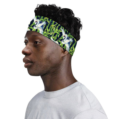 Watercolor Crane Bird Pattern Print Sports Headband