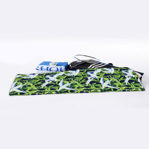 Watercolor Crane Bird Pattern Print Sports Towel