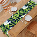 Watercolor Crane Bird Pattern Print Table Runner
