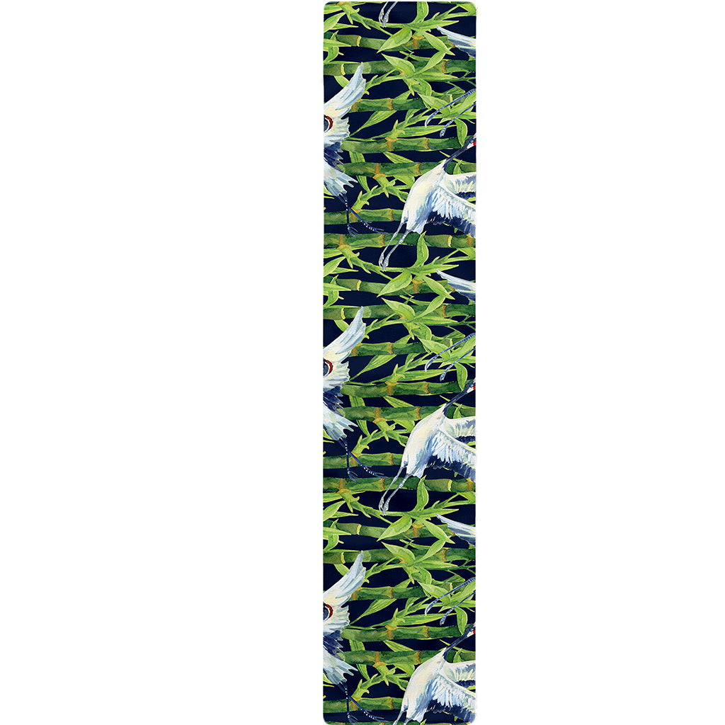 Watercolor Crane Bird Pattern Print Table Runner