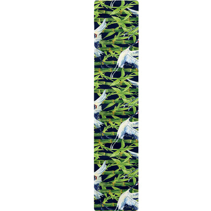 Watercolor Crane Bird Pattern Print Table Runner