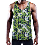 Watercolor Crane Bird Pattern Print Training Tank Top