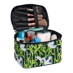 Watercolor Crane Bird Pattern Print Travel Makeup Bag