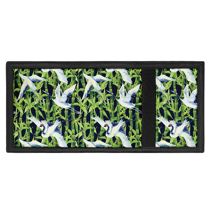 Watercolor Crane Bird Pattern Print Trifold Wallet
