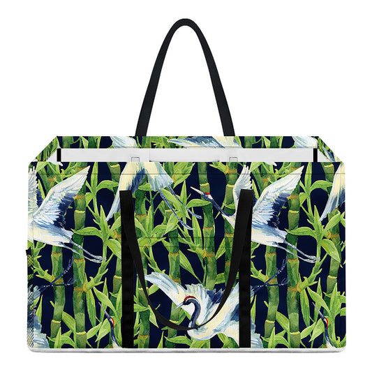 Watercolor Crane Bird Pattern Print Utility Tote Bag