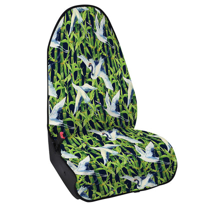 Watercolor Crane Bird Pattern Print Waterproof Car Seat Cover