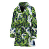 Watercolor Crane Bird Pattern Print Women's Bathrobe