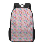 Watercolor Cupcake Pattern Print 17 Inch Backpack