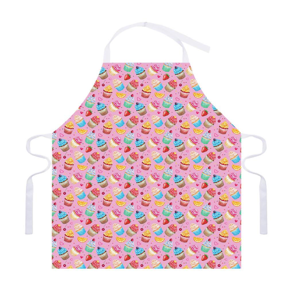 Watercolor Cupcake Pattern Print Adjustable Apron