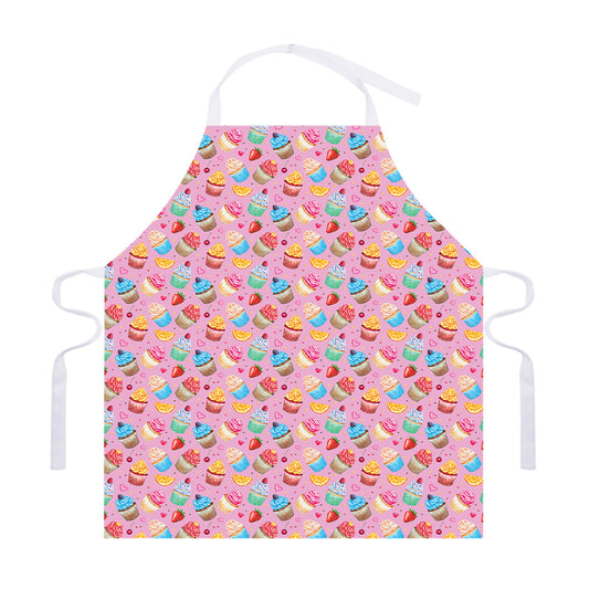Watercolor Cupcake Pattern Print Adjustable Apron