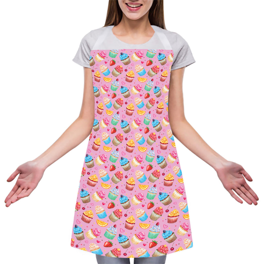 Watercolor Cupcake Pattern Print Adjustable Apron